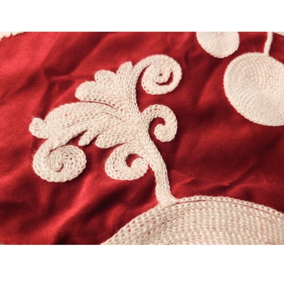 Christmas Pillow Cover Reindeer Decor Embroidered Xmas Holiday Accent Throw Case - Picture 4 of 7